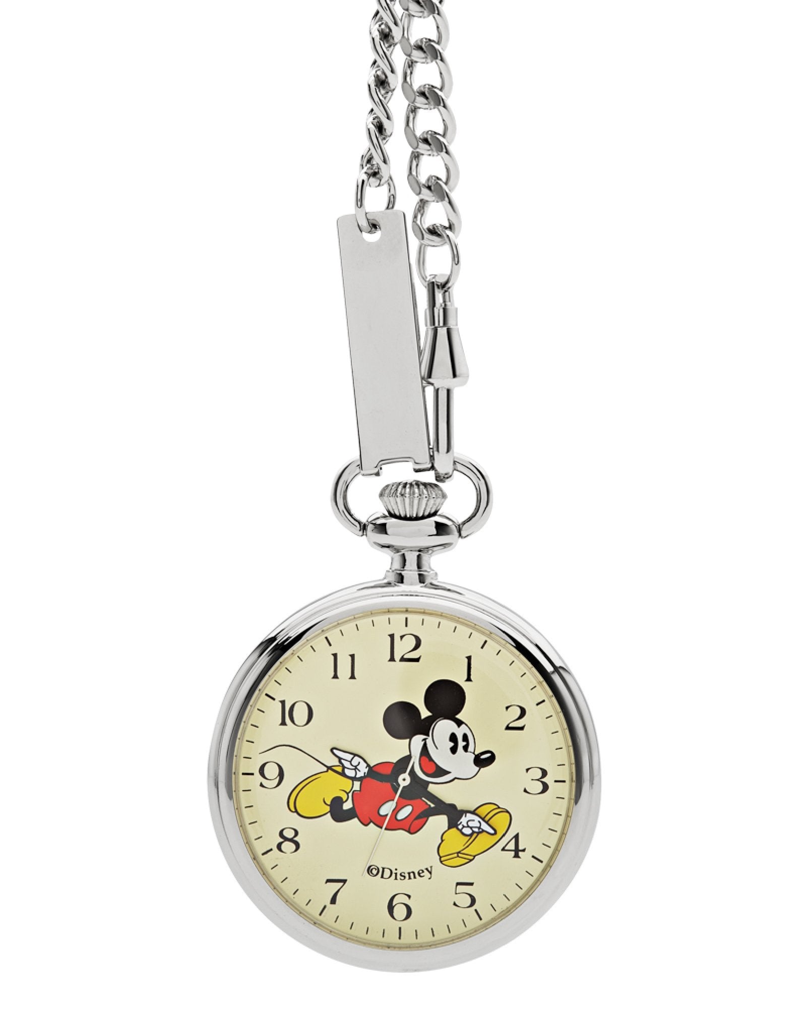 Disney Mickey Silver Pocket Watch