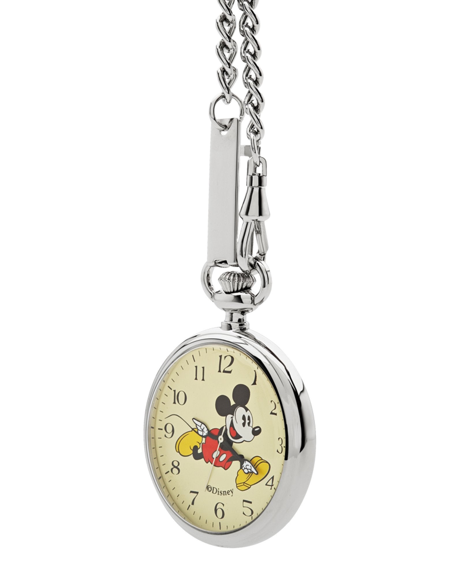 Disney Mickey Silver Pocket Watch