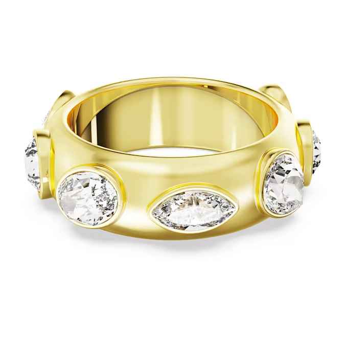 Swarovski Dextera ring Mixed cuts, White, Gold-tone plated Size 60