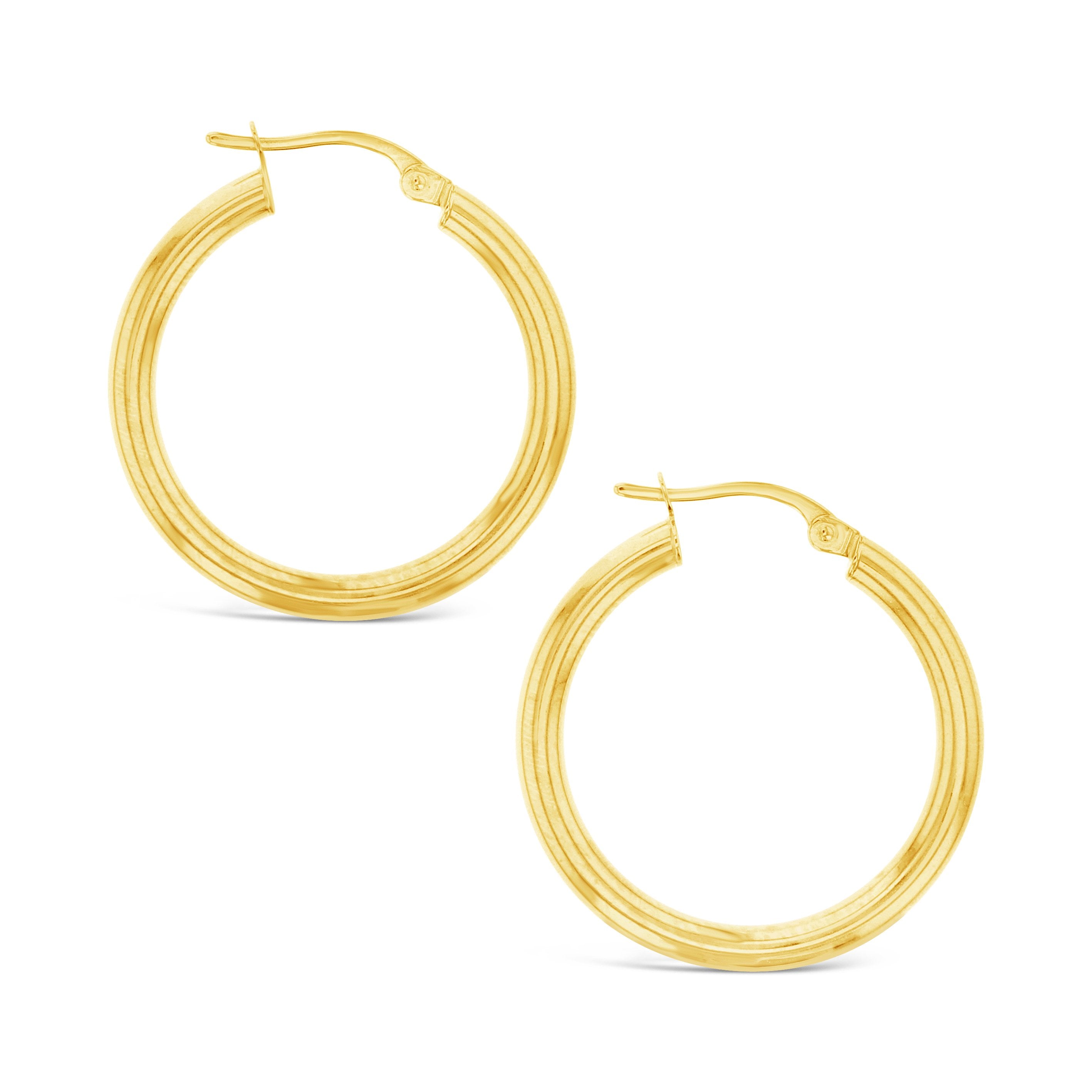 Plain 20mm Hoop Earrings in 9ct Gold